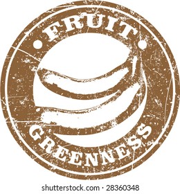 Vector of grunge fruit related stamp or label
