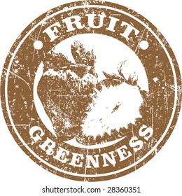 Vector of grunge fruit related stamp or label