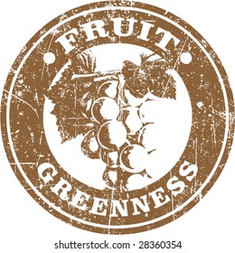 Vector of grunge fruit related stamp or label