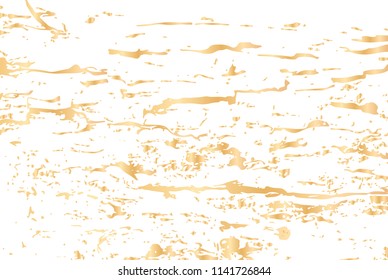 Vector grunge gold texture isolated on white. Patina scratch golden background.