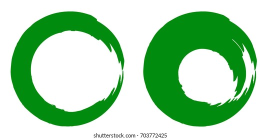 Vector Grunge Green Circle Brush Stroke Background. Distress Frame, Logo, Banner, Wallpaper. Dirty Artistic Design Elements. Creative Design Elements.
