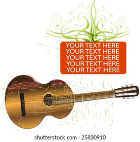 vector grunge guitar abstract background