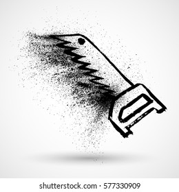 Vector grunge hacksaw icon