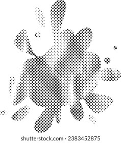 Vector Grunge Halftone Textured Ink Splat Collage Icon Transparent Background