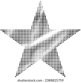 Vector Grunge Halftone Textured Star Collage Paper Cut Out Icon Transparent Background