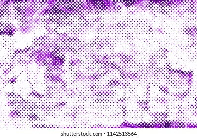 Vector grunge halftone violet and white texture. Abstract dots background. Grunge urban background.  