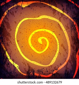 Vector grunge Halloween dark background. Hand drawn spirale