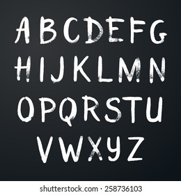 Vector grunge  hand drawn alphabet font brush style