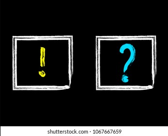Vector grunge hand drawn check marks and check boxes icons