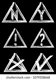 Vector grunge hand drawn check marks and check boxes icons