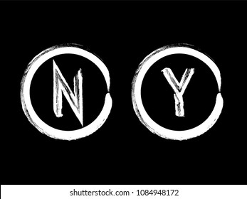 Vector grunge hand drawn check marks and check boxes icons