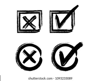 Vektorillustration-Grunge handgezeichnet Markierungen und Markierungsfelder Symbole