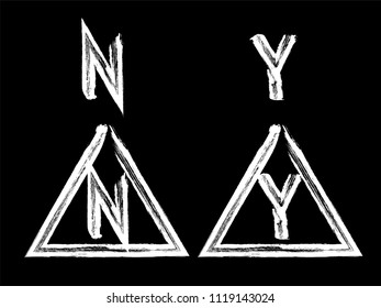 Vector grunge hand drawn check marks and check boxes icons