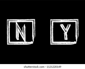 Vector grunge hand drawn check marks and check boxes icons