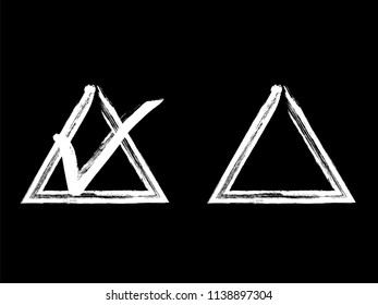 Vector grunge hand drawn check marks and check boxes icons