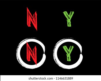 Vector grunge hand drawn check marks and check boxes icons