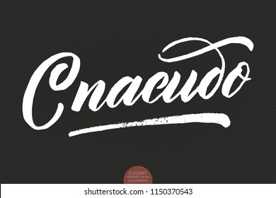 Vector grunge hand drawn lettering Thanks - in russian. Elegant modern handwritten calligraphy with thankful quote. Ink typography poster on dark background. For cards, invitations, prints etc.