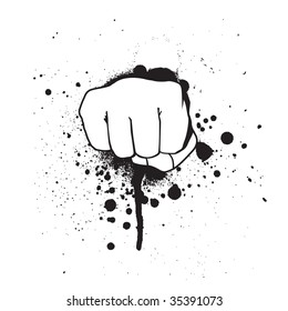 vector grunge hand isolated on a white background