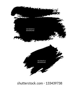 Vector grunge handmade black strokes- backgrounds painted by brush