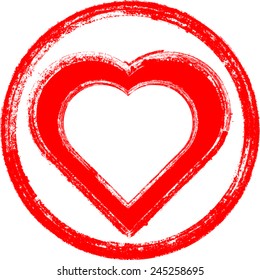 Vector Grunge Heart . Brush Stroke  Element for your Design . 