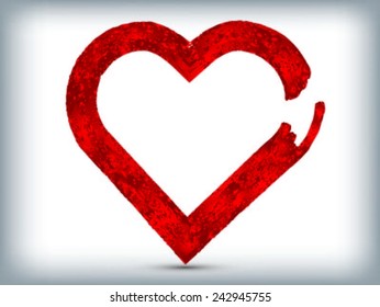 Vector Grunge Heart . Grunge Heart Element for your Design