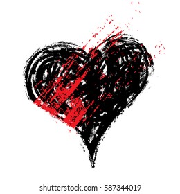 vector grunge heart, Valentine day, illustration vintage design element