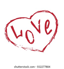 Vector grunge heart. Valentine's Day.
