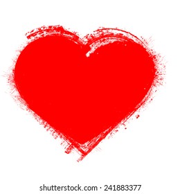 Vector Grunge Heart . Vintage Element . 