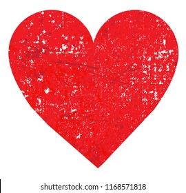 Vector grunge heart.Distressed red heart.
