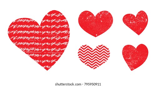 Vector grunge hearts.Love design elements.