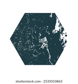 Vector Grunge hexagon Stamp. Distress grain surface dust and rough background concept. Overlay texture stamps with banners, logos, icon, label and badges.