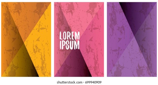 vector grunge hipster posters background set. Vertical party posters collection with blank space for text