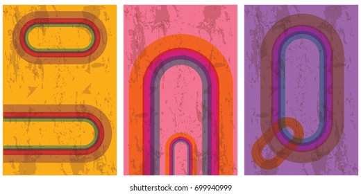 vector grunge hipster posters background set. Vertical party posters collection with blank space for text
