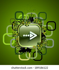 Vector grunge icon with flat arrow.