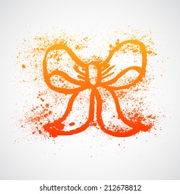 Vector grunge illustration of bow