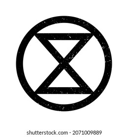 Vector grunge illustration of environmental activists extinction symbol