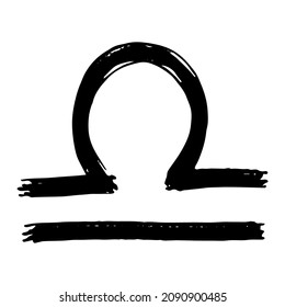 Ilustración vectorial grunge del signo de Libra zodiac