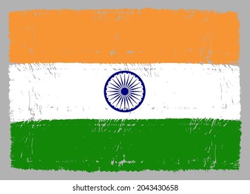 Vector grunge Indian flag design.