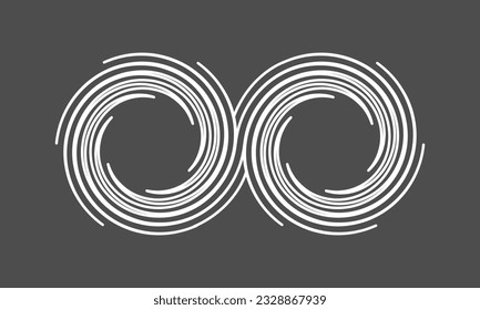 Vector grunge infinity icon illustration isolated on gray background