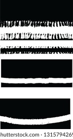 Vector grunge ink brush strokes, brushes, lines, grungy. Dirty artistic design elements, boxes, frames. Vector illustration. Isolated on white background. Freehand drawing, vector grunge elements