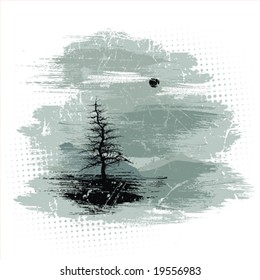 Vector. Grunge Landscape. Look for the same jpg in my portfolio
