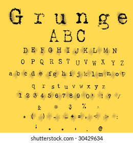 Vector Grunge Letter And Numbers Set