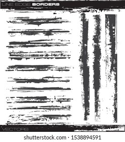 Vector grunge line edge borders
