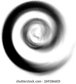 Vector Grunge Logo Design Template . Spiral Shape Cycle Creative Symbols 