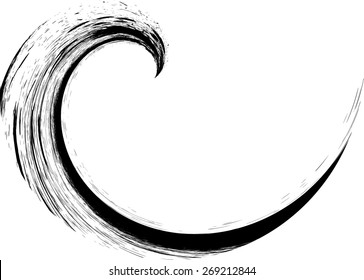 Vector Grunge Logo Design Template . Spiral Swirls . Round Shape 