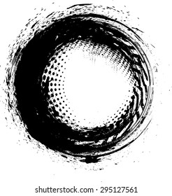 Vector Grunge Logo Design Template . Circle Shape Cycle Creative Symbols