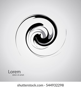 Vector Grunge Logo Design Template. Wave Icon. Vector illustration.