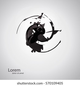 Vector Grunge Logo Design Template Sign Stock Vector (Royalty Free ...