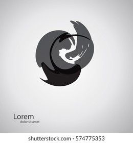 Vector Grunge Logo Design Template. As sign, symbol, web, label. Vector illustration.
