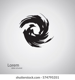 Vector Grunge Logo Design Template. As sign, symbol, web, label. Vector illustration.